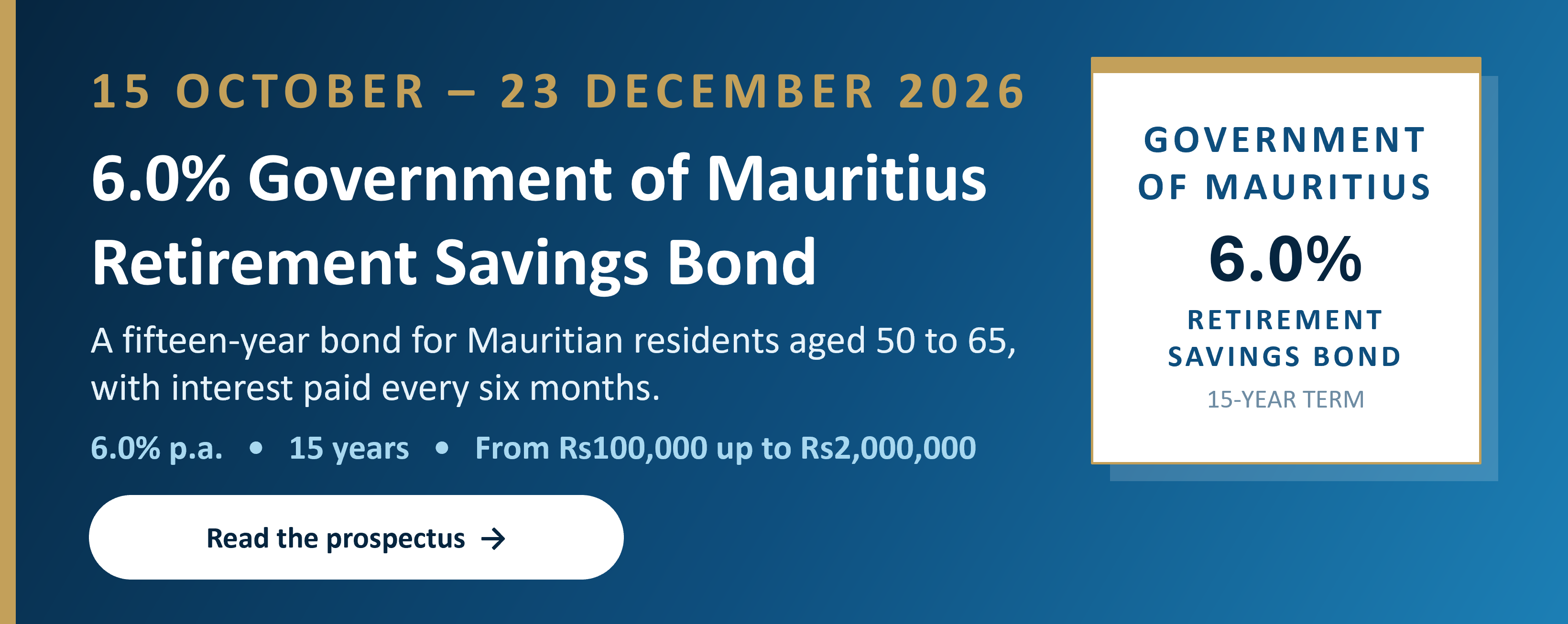 6.0% Government of Mauritius Retirement Savings Bond