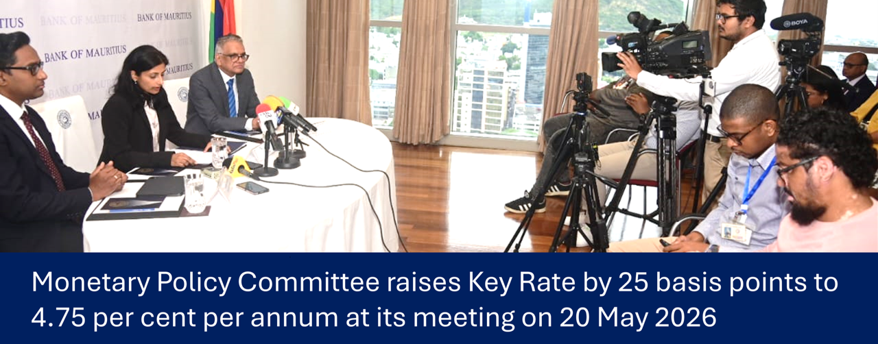 The Monetary Policy Committee of the Bank of Mauritius raises the Key Rate by 25 basis points