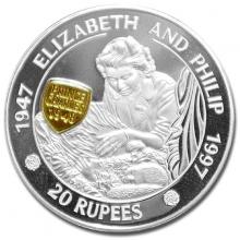 Golden Wedding Anniversary Silver Coin